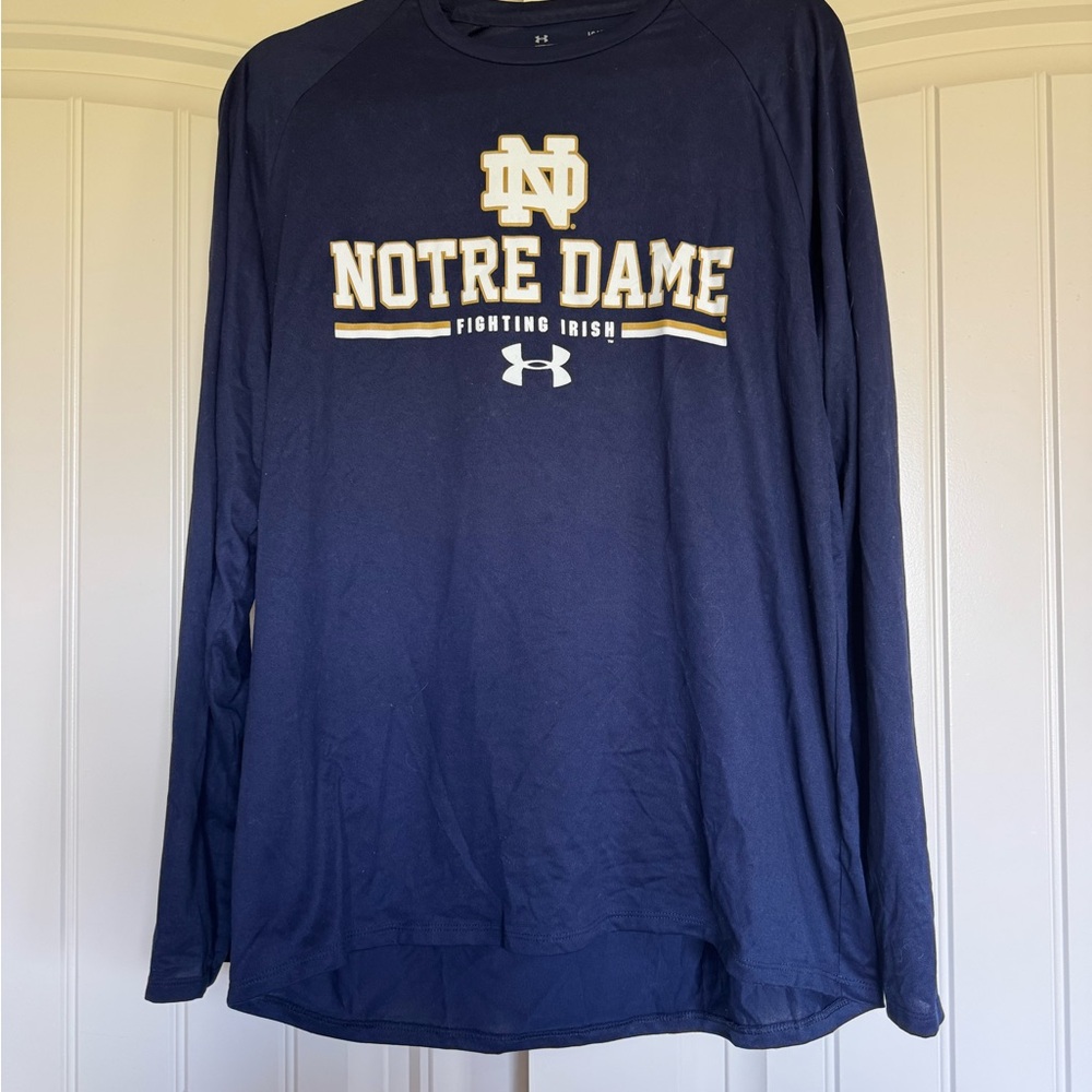 Under Armour Navy Notre Dame Long Sleeve Tee